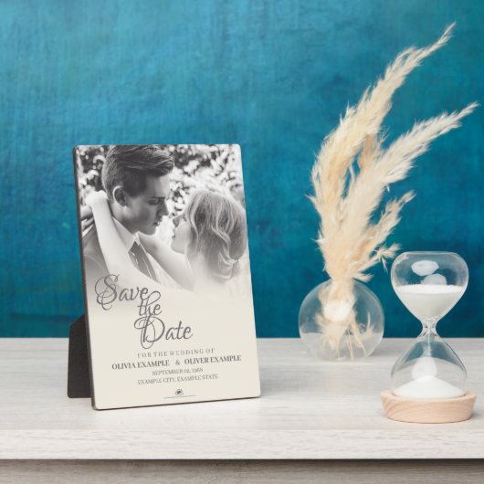 一キスをする結婚色の夫婦 フォトプラーク (側面)