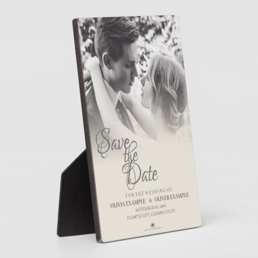 一キスをする結婚色の夫婦 フォトプラーク (側面)