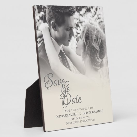 一キスをする結婚色の夫婦 フォトプラーク (側面)