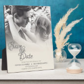 一キスをする結婚色の夫婦 フォトプラーク (側面)