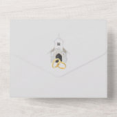 一クラシックつの結婚招待状で教会の全て オールインワン招待状 (裏面)