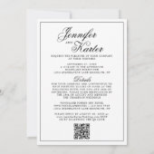 一クラシックエレガント枚の写真にQRコードを全結婚て 招待状 (裏面)