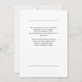 一クラシックシンプル画卒業 案内状 (裏面)