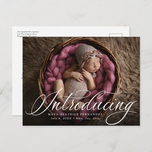 一クラシック枚の写真を紹介スクリプト誕生 案内ポストカード (正面/裏面)