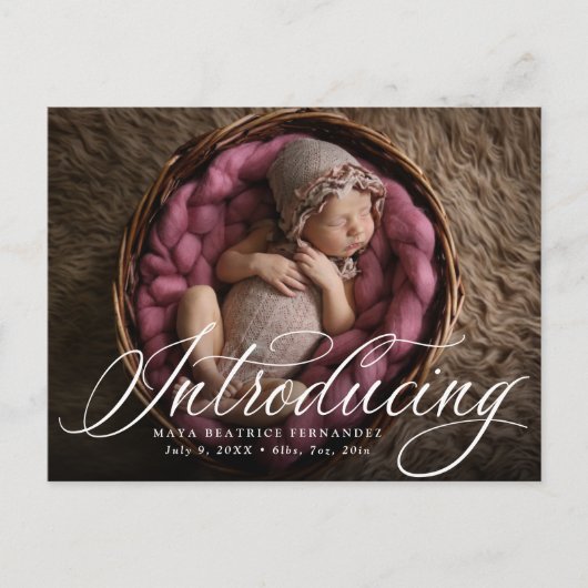 一クラシック枚の写真を紹介スクリプト誕生 案内ポストカード (正面)