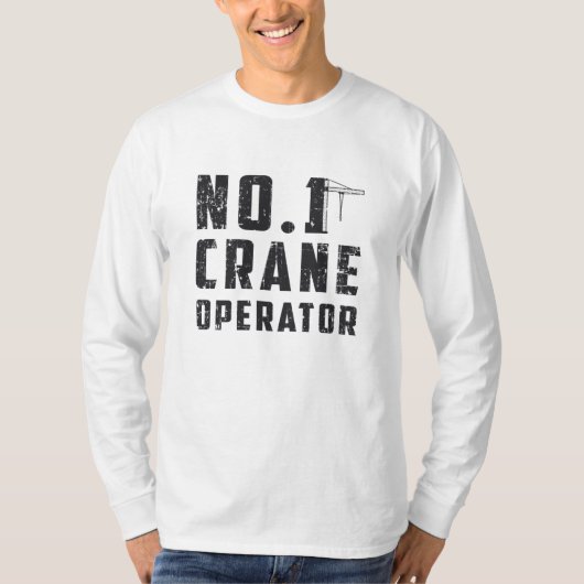 一クレーン運転士労働者建築場 Tシャツ (正面)