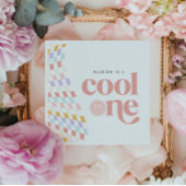 一クールつのグルービーガールの市松模様にレトロ スタンダードカクテルナプキン