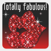 一グリッターフェイク唇の信じられないほど素晴らしい赤色 スクエアシール (正面)