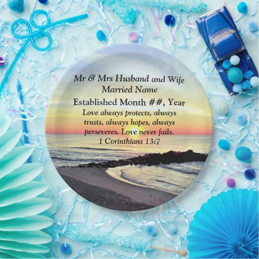 一コリント13パーソナライズされた紙プレート ペーパープレート (パーティー)