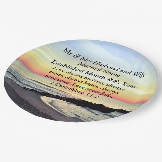 一コリント13パーソナライズされた紙プレート ペーパープレート (アングル)