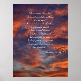 一コリント13; 4-8a |感動的 | ポスター