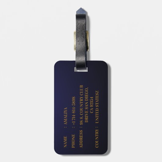 一シンプルつのパーソナライズされたと一種のカスタム ラゲッジタグ (裏面縦)