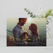 一シンプルつエレガントの写真のモダン種類は日付を保存 箔招待状 (立ち正面)