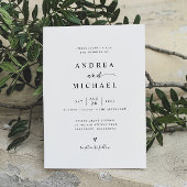 一シンプルモダン手で描いたハート結婚の 招待状