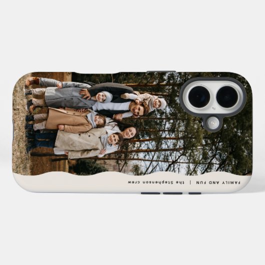 一シンプルモダン枚の写真の波状エッジトレンディー Case-Mate iPhoneケース (裏面 (横))