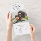 一シンプル人の写真を全結婚部 オールインワン招待状 (貼ってはがせる)