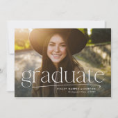 一シンプル写真卒業パーソナライズされた 案内状 (正面)