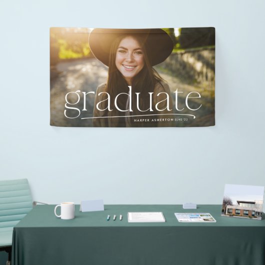 一シンプル写真卒業パーソナライズされた 横断幕 (トレードショー)
