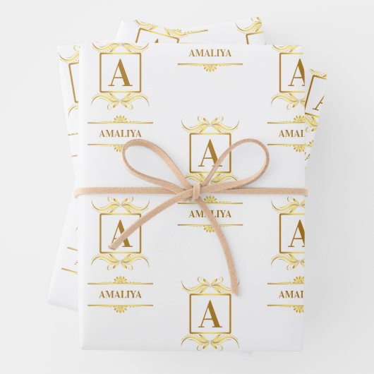 一シンプル種パーソナライズされた1種のwカスタム ラッピングペーパーシート (インサイチュ)