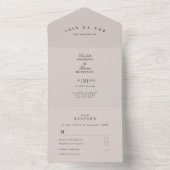 一シンプル結婚人のモダン招待で オールインワン招待状 (内側)