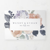 一シンプル結婚素朴回のフローラの全て 三つ折り招待状 (カバー)