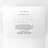 一シンプル結婚素朴回のフローラの全て 三つ折り招待状 (内部最初)