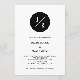 一シンプル色モダン円の招待 招待状