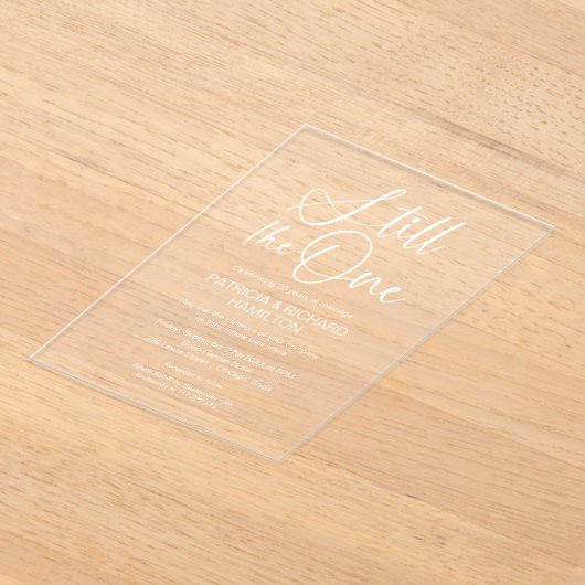 一スタイリッシュつの誓結婚の更新 アクリル招待状 (レイダウン)