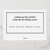 一スタイリッシュ枚の赤いバナーのメリークリスマスフォイル 箔シーズンカード (裏面)