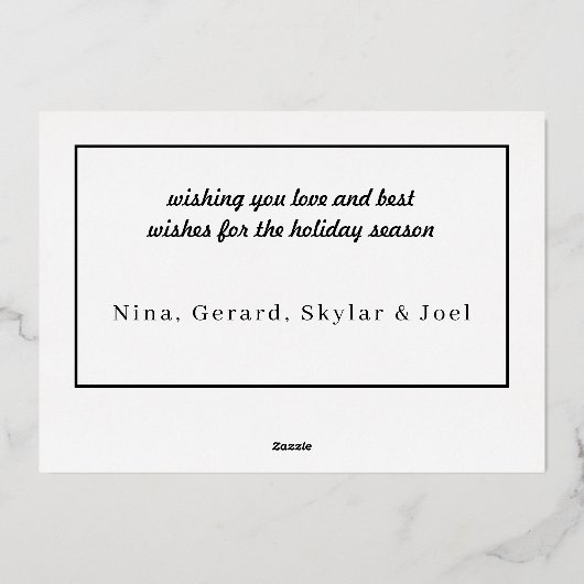 一スタイリッシュ枚の赤いバナーのメリークリスマスフォイル 箔シーズンカード (裏面)