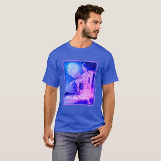 一ストップ信じ人飛んでいるの感動的人 Tシャツ (正面フル)