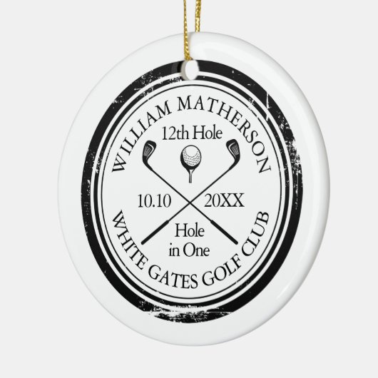 一パーソナライズされたつの形見にゴルフの穴 セラミックオーナメント (左)