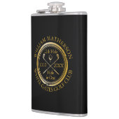 一パーソナライズされたつの金ゴールドとブラックゴルフフラスコ フラスク (左)