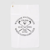 一パーソナライズされたクラシックモダンつの穴 ゴルフタオル (正面)