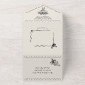 一ファンキーつお洒落で手で描いた オールインワン招待状 (外側)