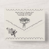 一ファンキーつお洒落で手で描いた オールインワン招待状 (裏面)