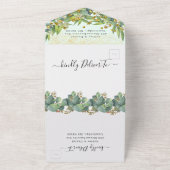 一ミニマルつのInviでポピーエレガントな結婚式 オールインワン招待状 (外側)