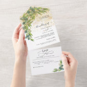 一ミニマルつのInviでポピーエレガントな結婚式 オールインワン招待状 (貼ってはがせる)