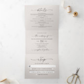 一ミニマル枚の写真で全て白結婚色でない 三つ折り招待状 (内部)