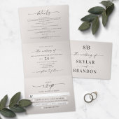 一ミニマル枚の写真で全て白結婚色でない 三つ折り招待状