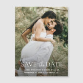 一ミニマル枚の写真モダン結婚式は日付を保存 マグネット招待状 (正面)