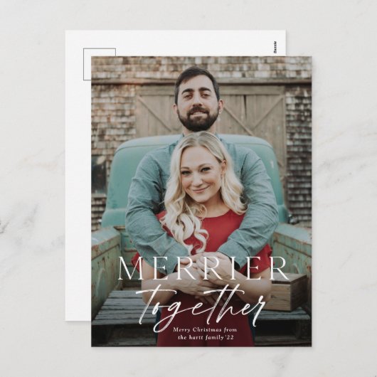 一メリー緒に全血の写真メリークリスマス シーズンポストカード (正面/裏面)