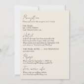 一モダンお洒落フランスのレトロ結婚に 招待状 (裏面)
