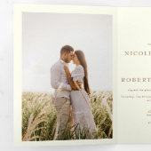 一モダンつにまとめて | 2フォト結婚式招待状 三つ折りプログラム (内部最初)