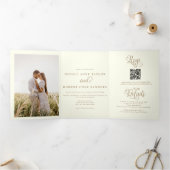 一モダンつにまとめて | 2フォト結婚式招待状 三つ折りプログラム (内部)