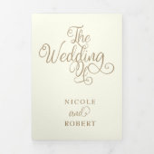 一モダンつにまとめて | 2フォト結婚式招待状 三つ折りプログラム (カバー)