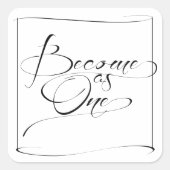 一モダンつのキリスト教結婚式用シールになる スクエアシール (正面)