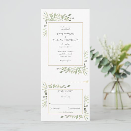 一モダンつの植物体に入って結婚いる 招待状 (スタンド正面)