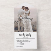 一モダンつの結婚招待状で写真を オールインワン招待状 (内側)