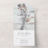 一モダンつの結婚招待状で写真を オールインワン招待状 (内側)